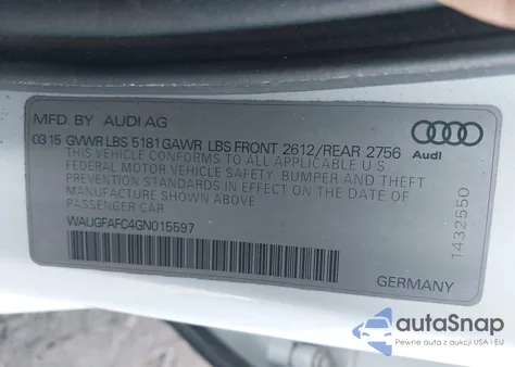2016 Audi A6 2.0T Premium Plus z USA, uszkodzony, nr VIN WAUGFAFC4GN015597